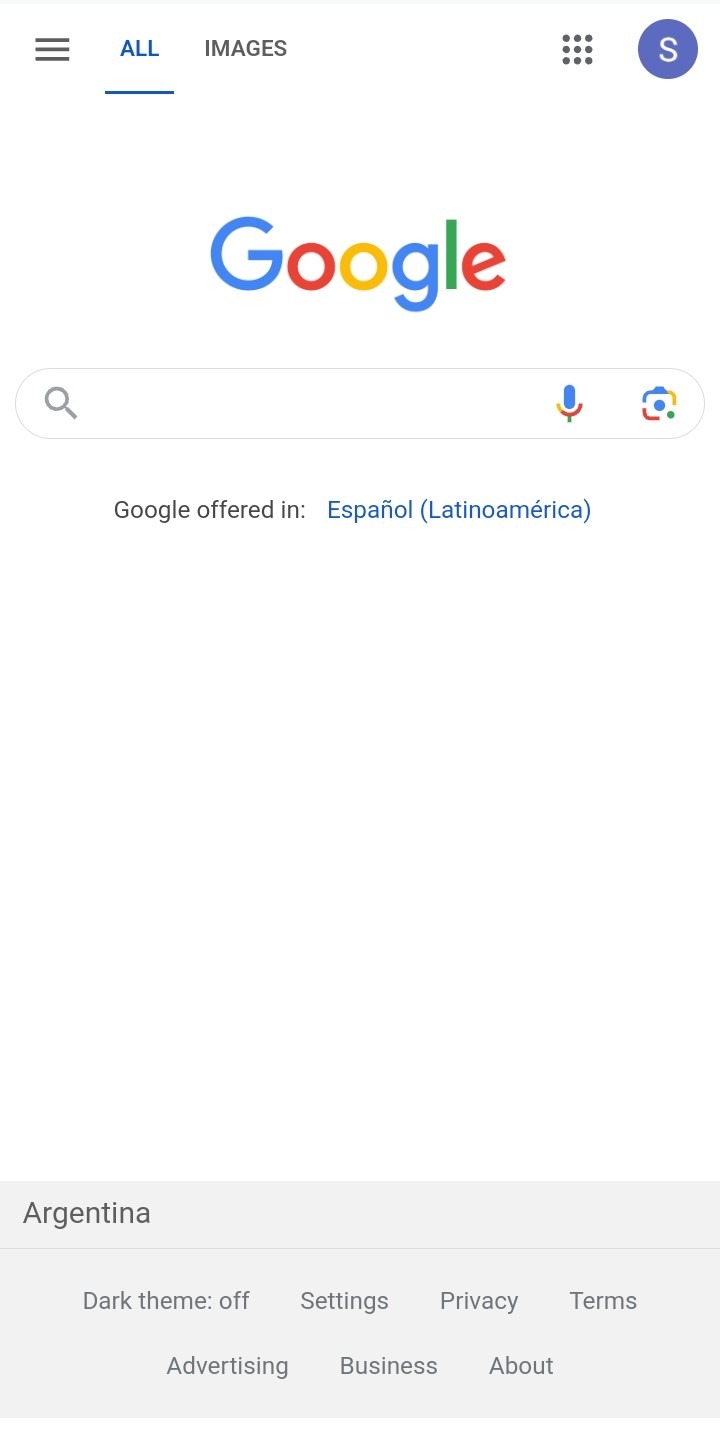 A Screenshot of Google Homepage